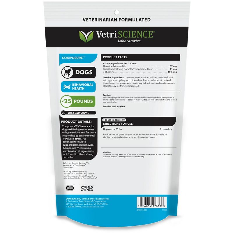 VetriScience Laboratories Composure Long Lasting, 90 Bite Sized Chews