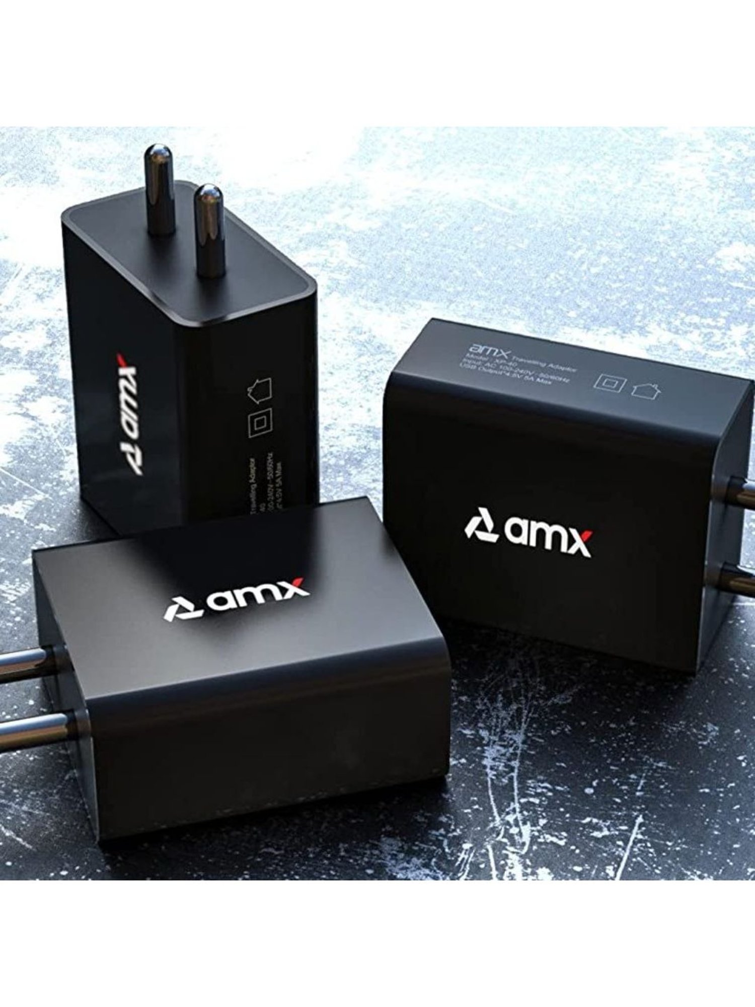 AMX XP 40 25W 4 Port Smart USB Wall Charge Adapter (Black)