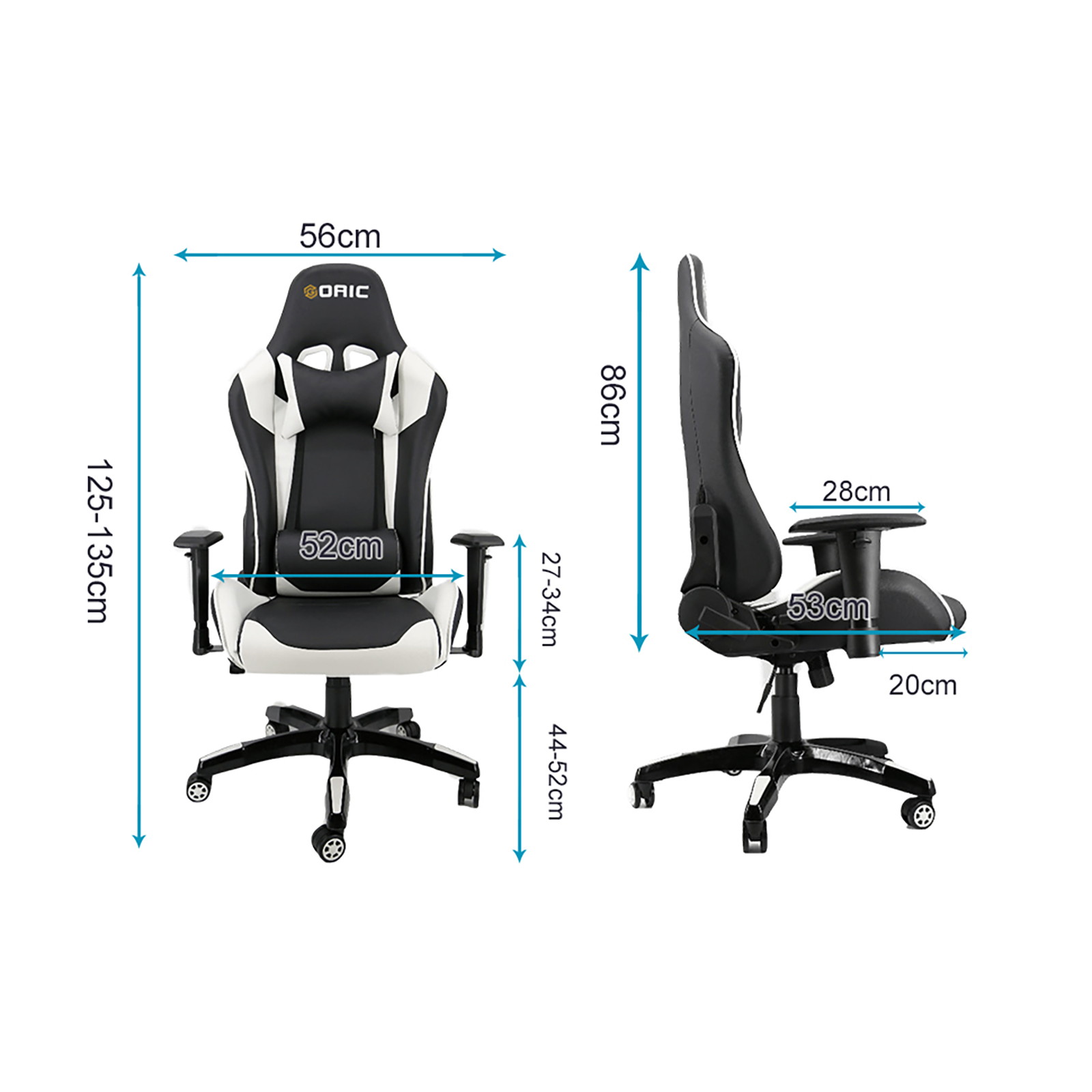 Goaic Gaming Chair Office Desk Chair Ergonomic High Back PC Desk Chair Adjustable 3D Armrests Gamer Chair, Computer Gaming Recliner Chair with Headrest and Lumbar Pillow Support (Black/Bule)