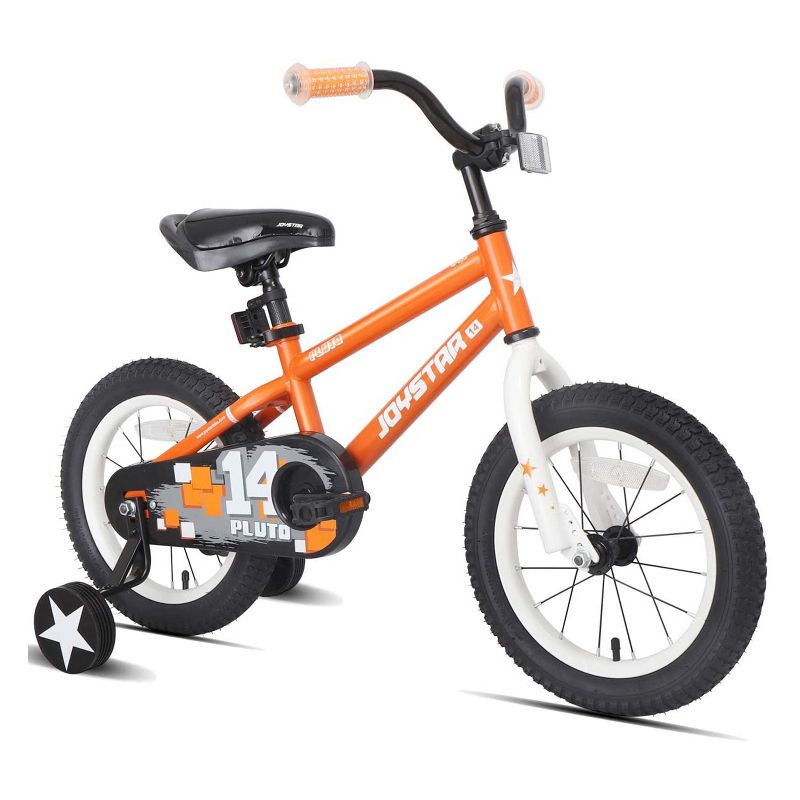 Joystar Pluto 12 Inch Kids Toddler Bike Bicycle with Training Wheels, Rubber Tires, and Coaster Brake, Ages 2 to 4, Orange