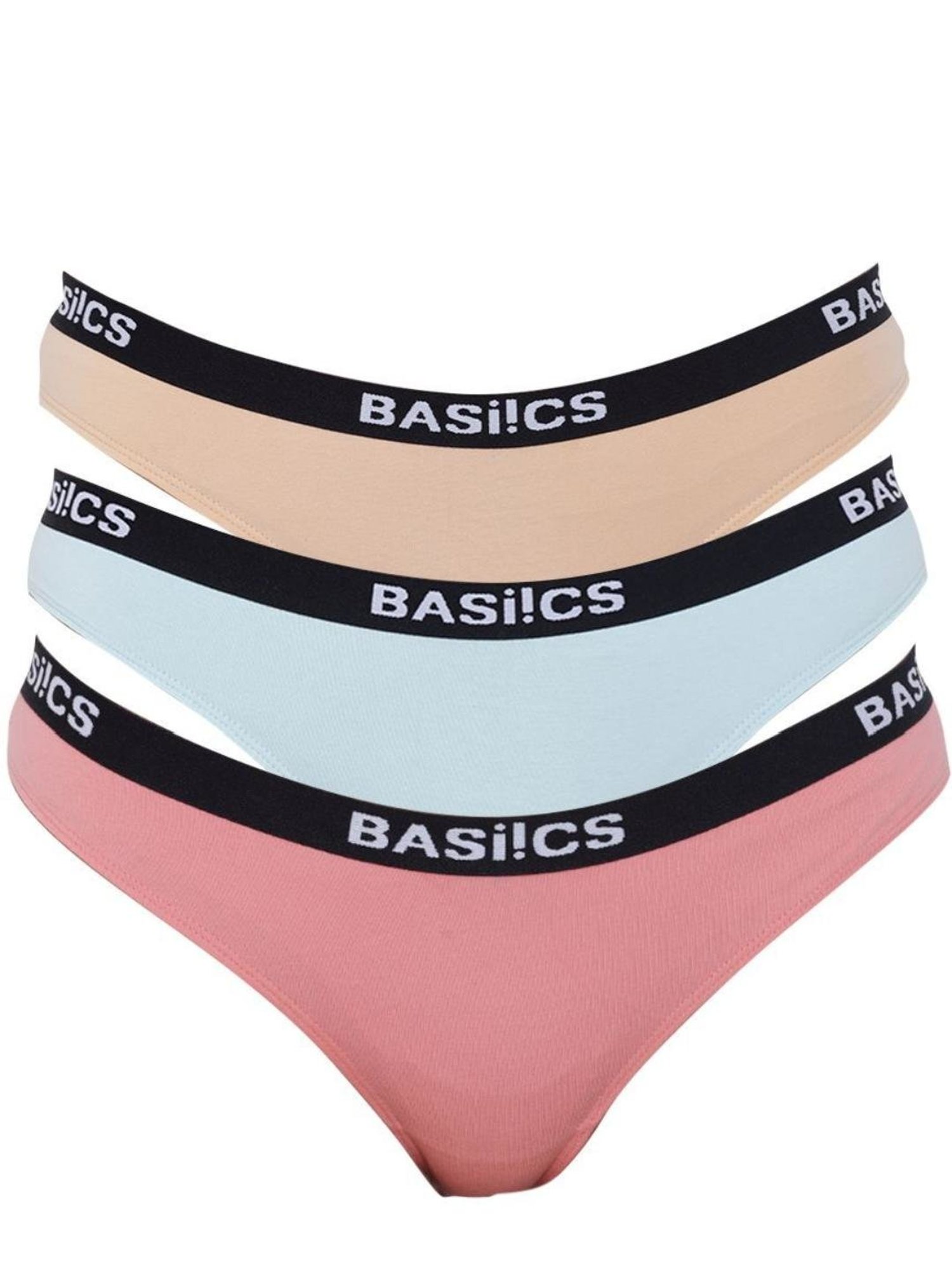 BASIICS by La Intimo Multicolor Cotton Bikini Panty ( Pack Of 3 )