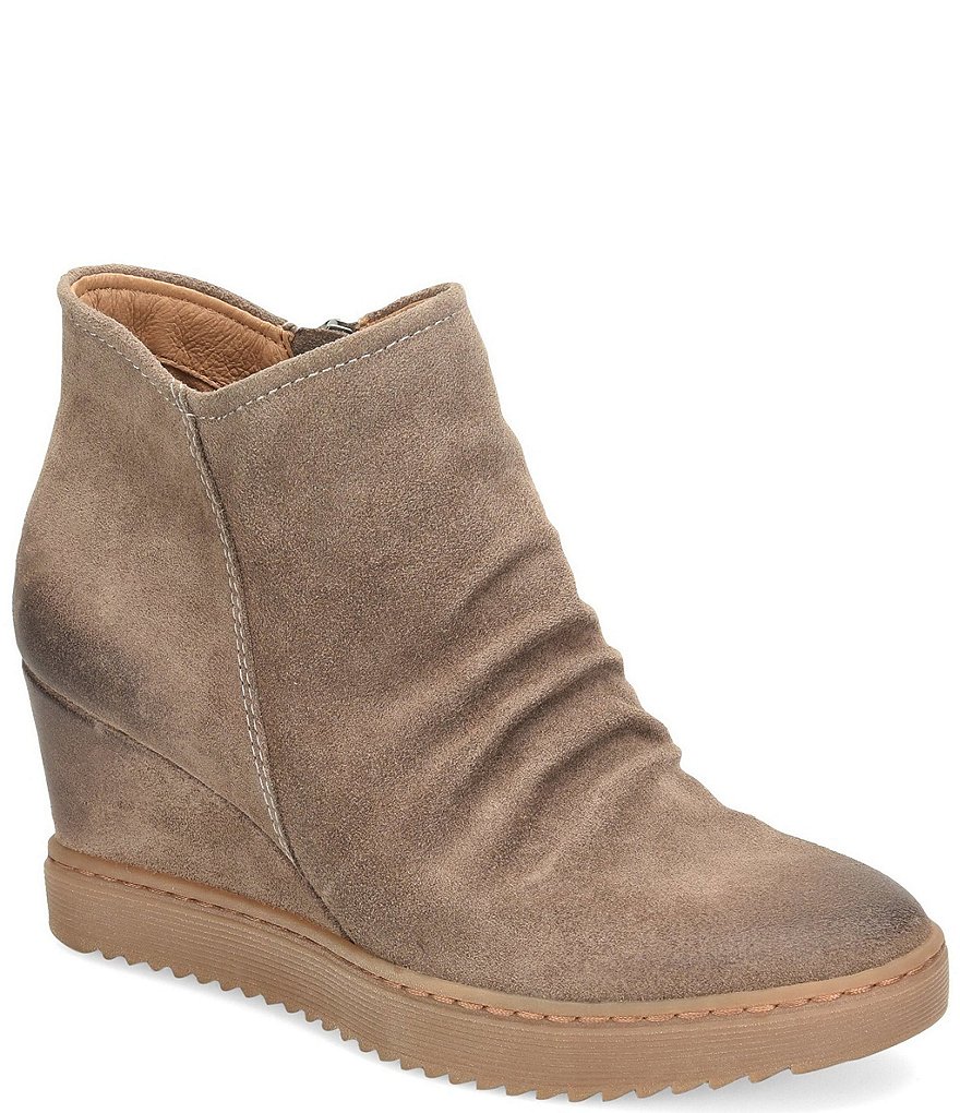 Sofft Siri Waterproof Suede Wedge Ankle Booties