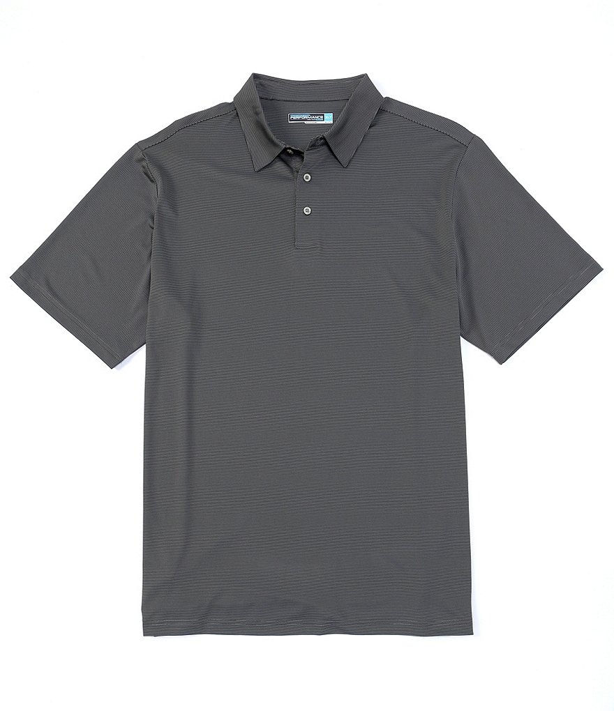 Roundtree & Yorke Big & Tall Performance Short Sleeve Stripe Polo