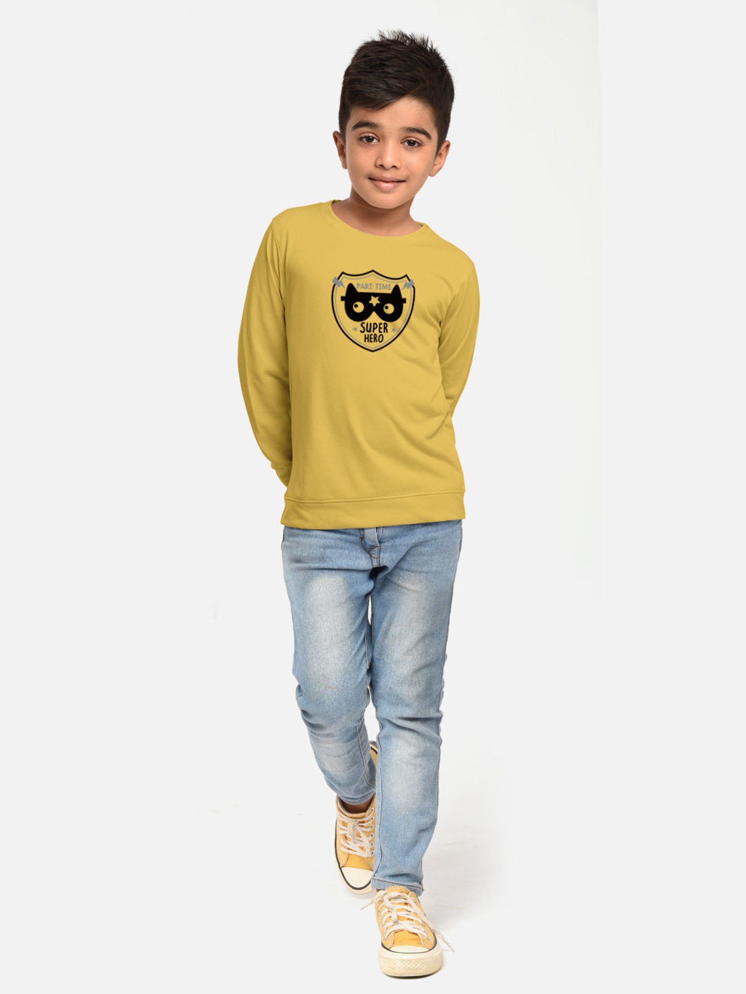 HELLCAT Turquoise & Yellow Printed Full Sleeves T-Shirt (Pack Of 2)