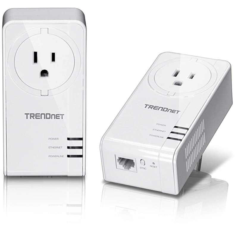 Powerline 1300 AV2 Adapter with Builtin Outlet Adapter Kit Includes 2 x TPL423E Adapters IEEE 19051 IEEE 1901 Gigabit Port Range Up to 300m 984 ft TPL423E2K White