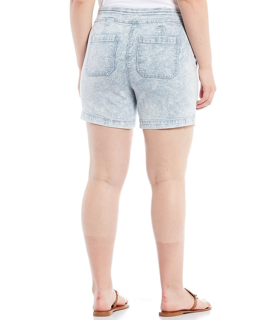 Westbound Plus Size the PARK AVE Fit Faded Blue and White Shorts