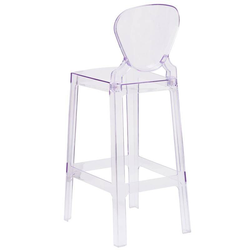Ghost Barstool with Tear Back Clear - Riverstone Furniture Collection
