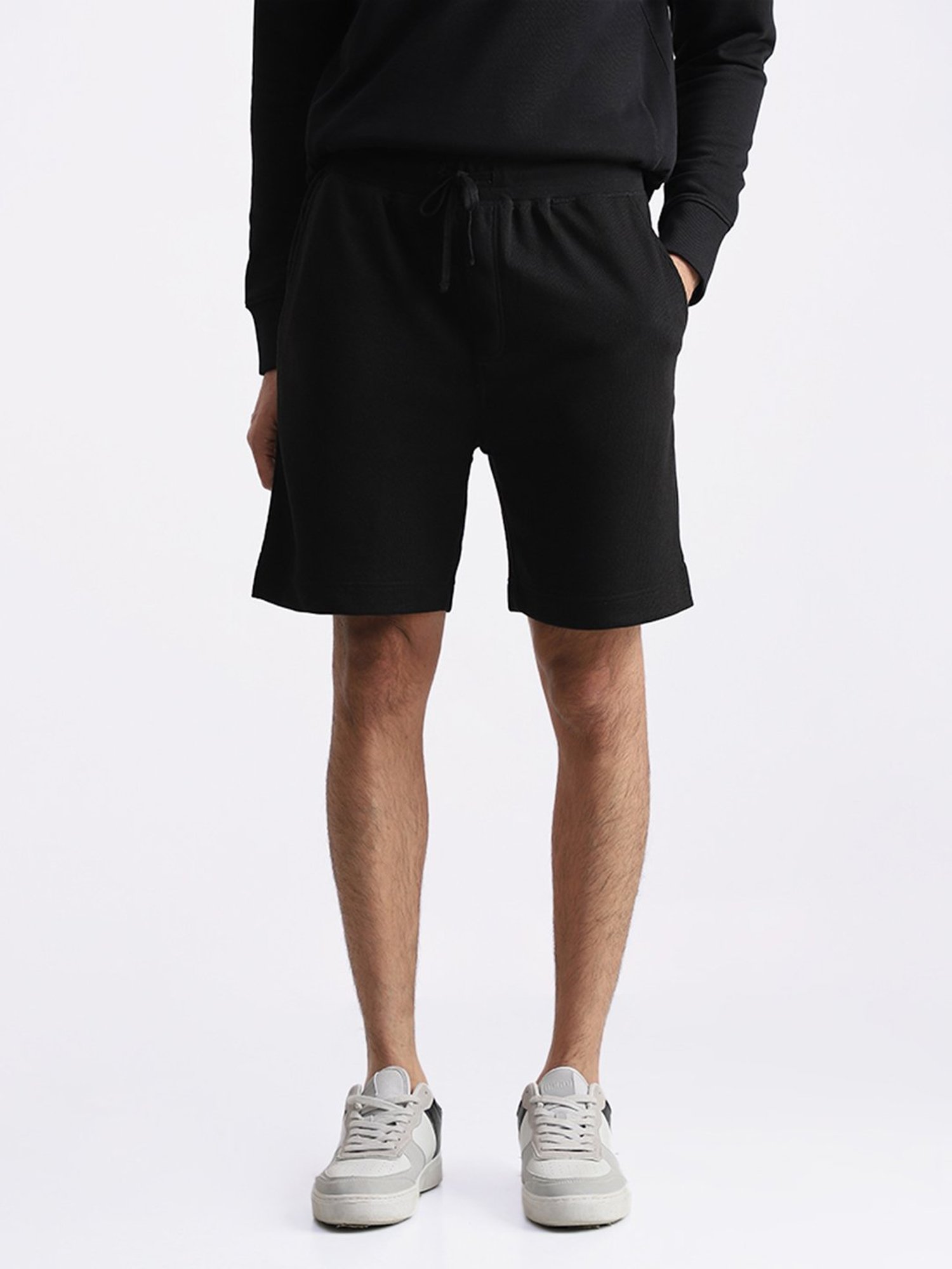 WES Lounge by Westside Solid Black Shorts