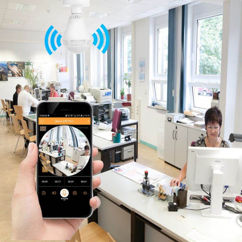 360 Degree Panoramic 960P Hidden WiFi Camera Light Bulb Mini Security IP Camera