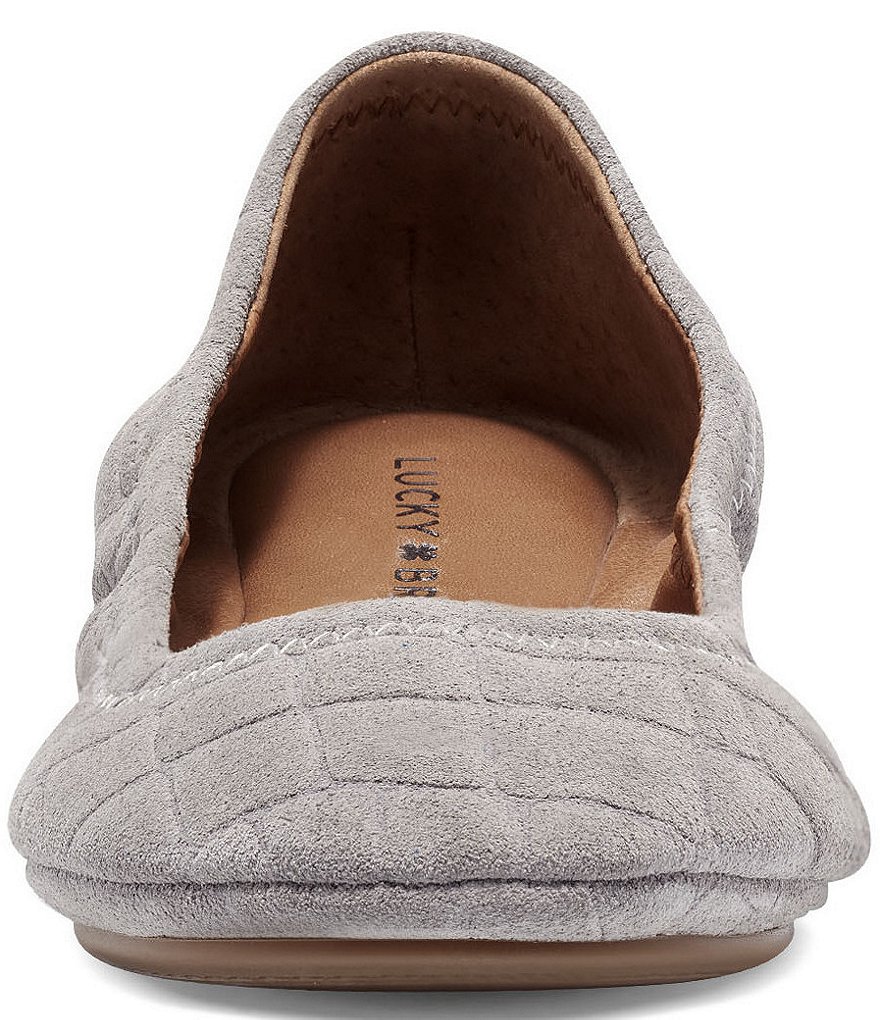 Lucky Brand Emmie Croco Embossed Suede Leather Ballet Flat