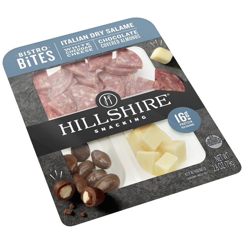Hillshire Farm Snacking Bistro Bites with Italian Dry Salami, White Cheddar & Chocolate Almonds - 2.8oz