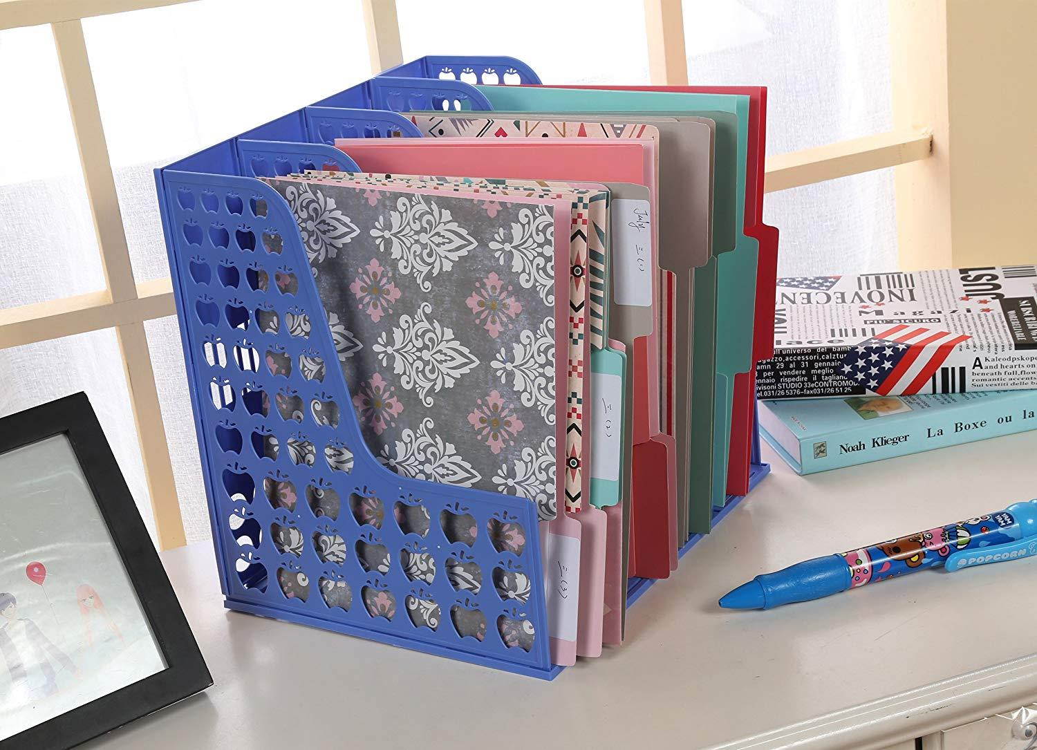 Decorative File Folders - 12-Count Colored File Folders Letter Size, 1/3-Cut Tabs, Includes 6 Cute Bohemian Tribal Design and 6 Solid Colors, Office Supplies File Filing Organizers, 9.5 x 11.5 Inches