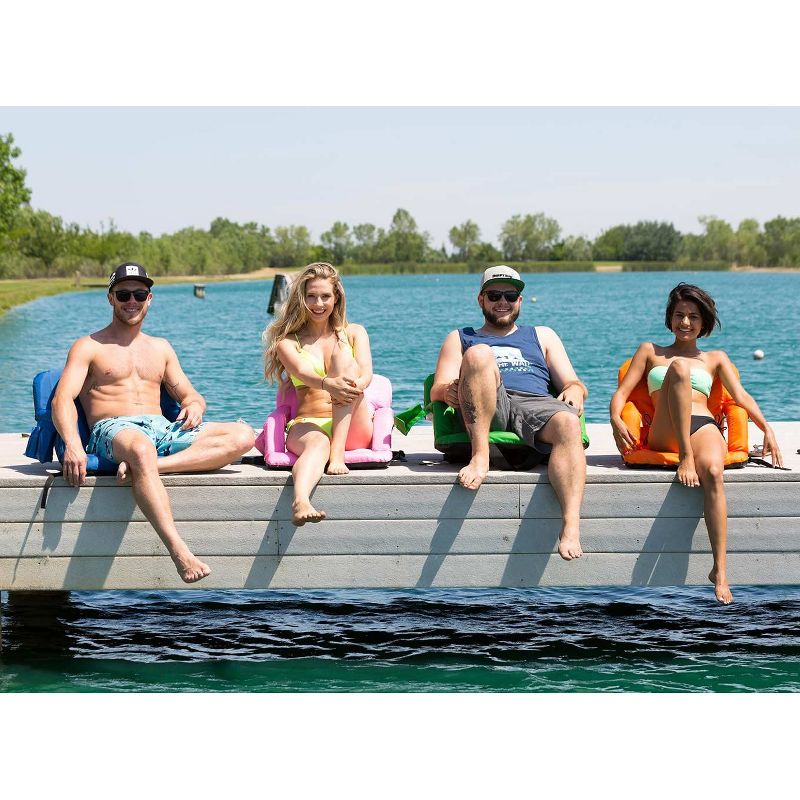 Driftsun Extra Wide Padded Folding Portable 6 Position Reclining Cushioned Stadium Seat Chair with Side Cup Holder and Backpack Carry Straps, Black