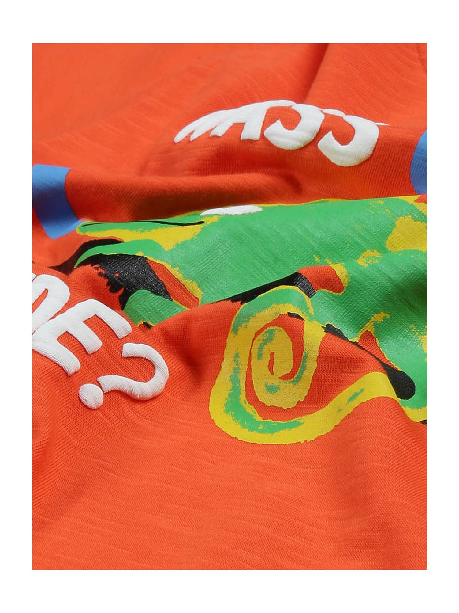 Plum Tree Kids Orange & White Printed T-Shirt (Pack Of 2)