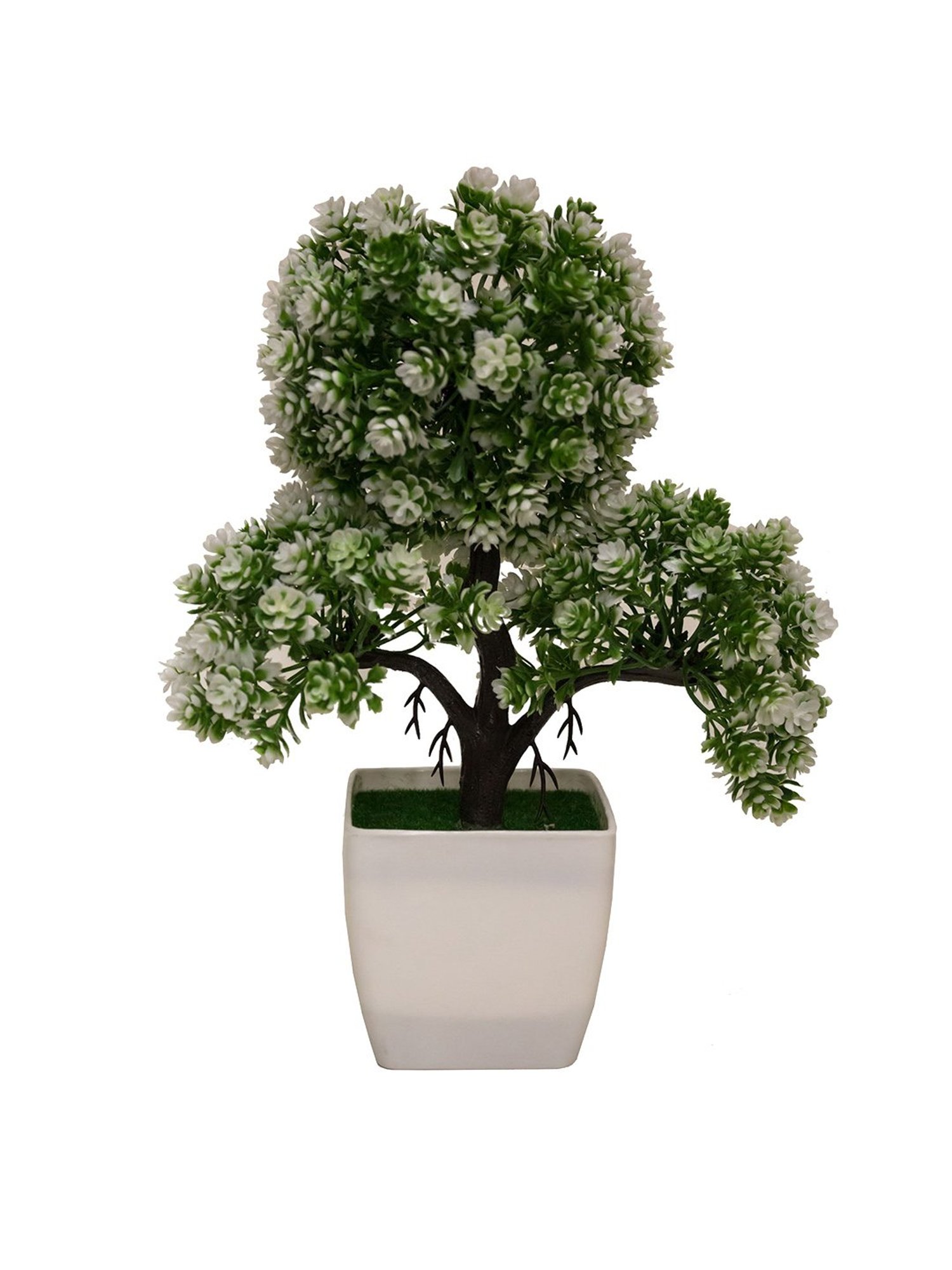 Amflix White Artificial Bonsai Plant With Pot