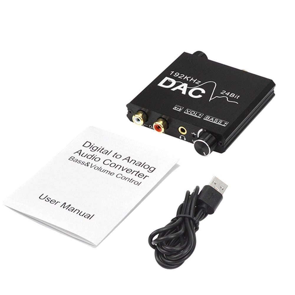 Home Cinema Coaxial Toslink For HD DVD Digital To Analog Converter 3.5mm Jack Decoder 192KHz Stereo Amplifier Audio Adapter