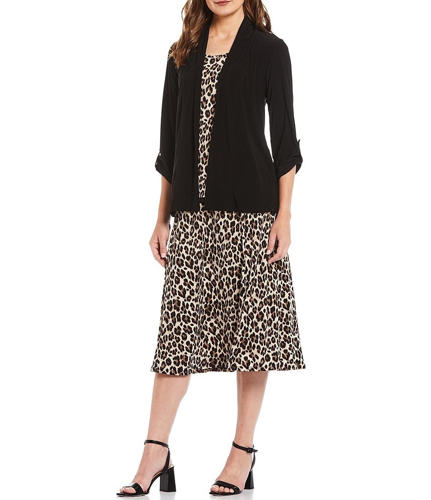 Investments Petite Size Soft Separates Pull-On Leopard Skirt