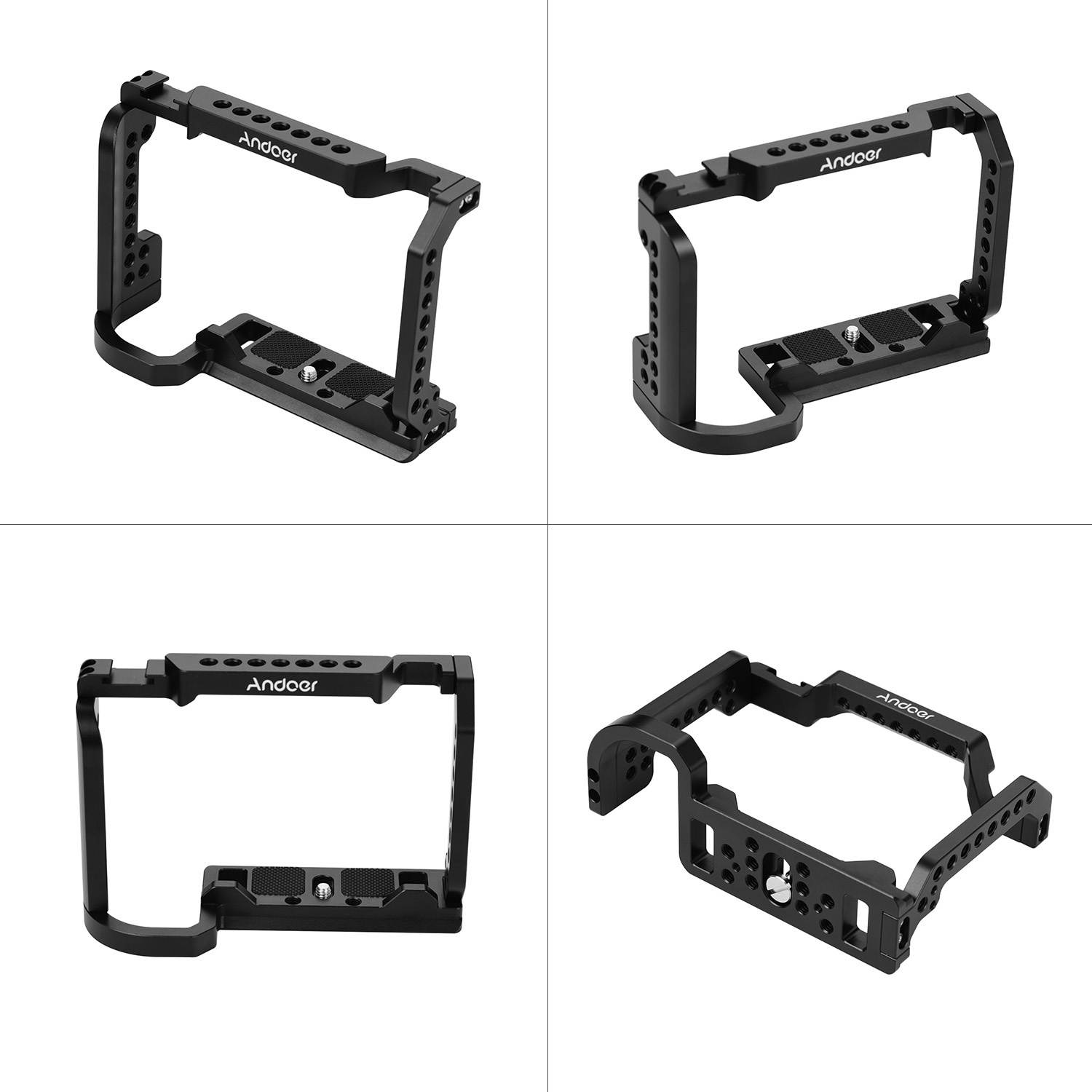 Andoer Aluminum Alloy Video Camera Cage with Cold Shoe Mount 1/4 Inch Screw Holes Compatible with Nikon Z6/Z7