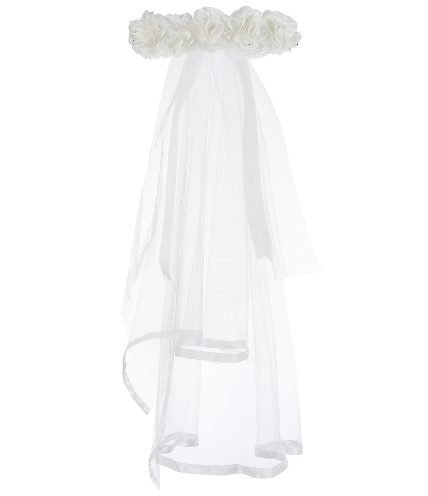 Edgehill Collection Little Girls Sparkle Satin Bow Wrap Headband