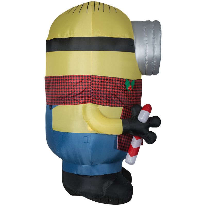 Gemmy Christmas Airblown Inflatable Stuart w/Plaid Scarf Giant Universal, 8.5 ft Tall, Multicolored