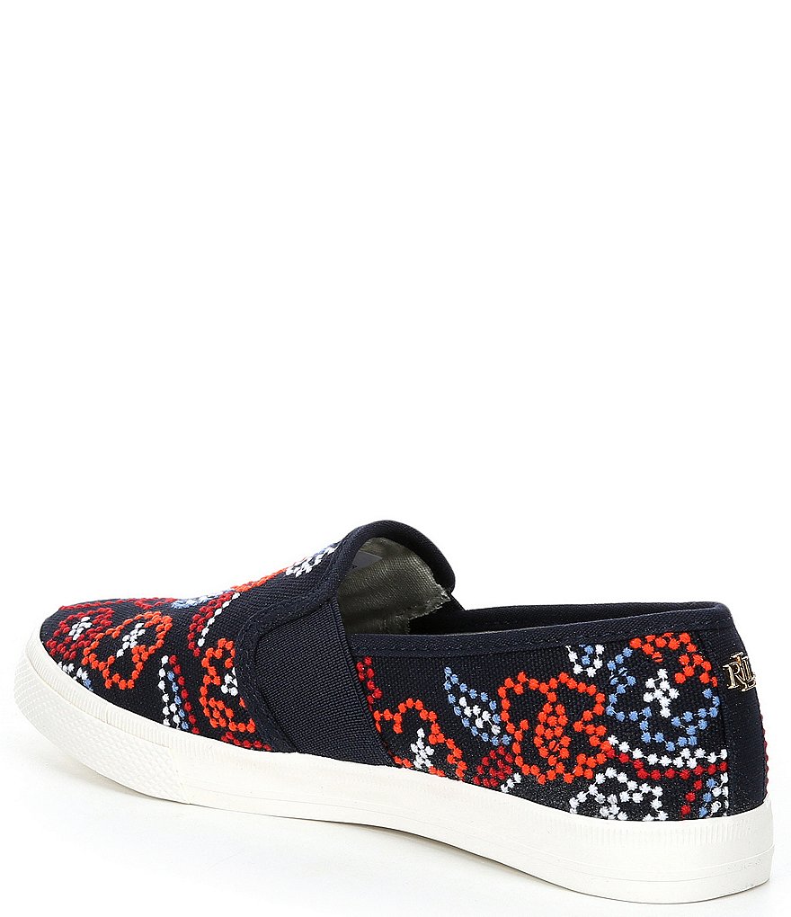 Lauren Ralph Lauren Jinny Floral Embroidered Slip-On Sneakers