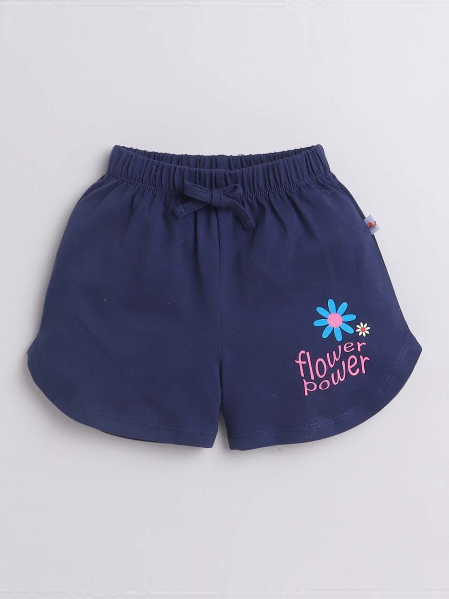 Bumzee Kids Pink & Navy Cotton Floral Print T-Shirt Set