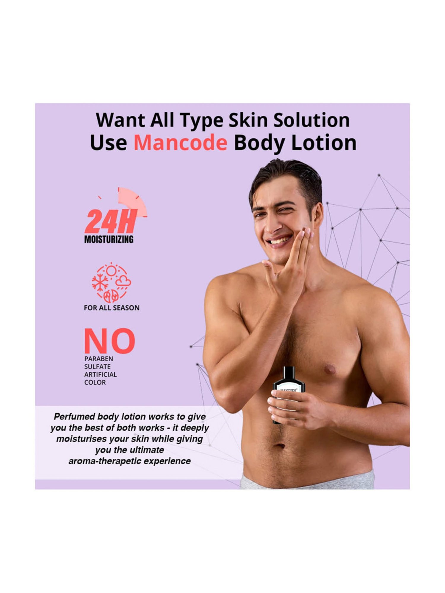 Mancode Luxure Perfumed Body Lotion with Hyaluronic Acid - 200 ml