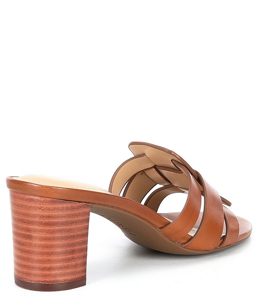 Lauren Ralph Lauren Whitnee Woven Leather Block Heel Mules