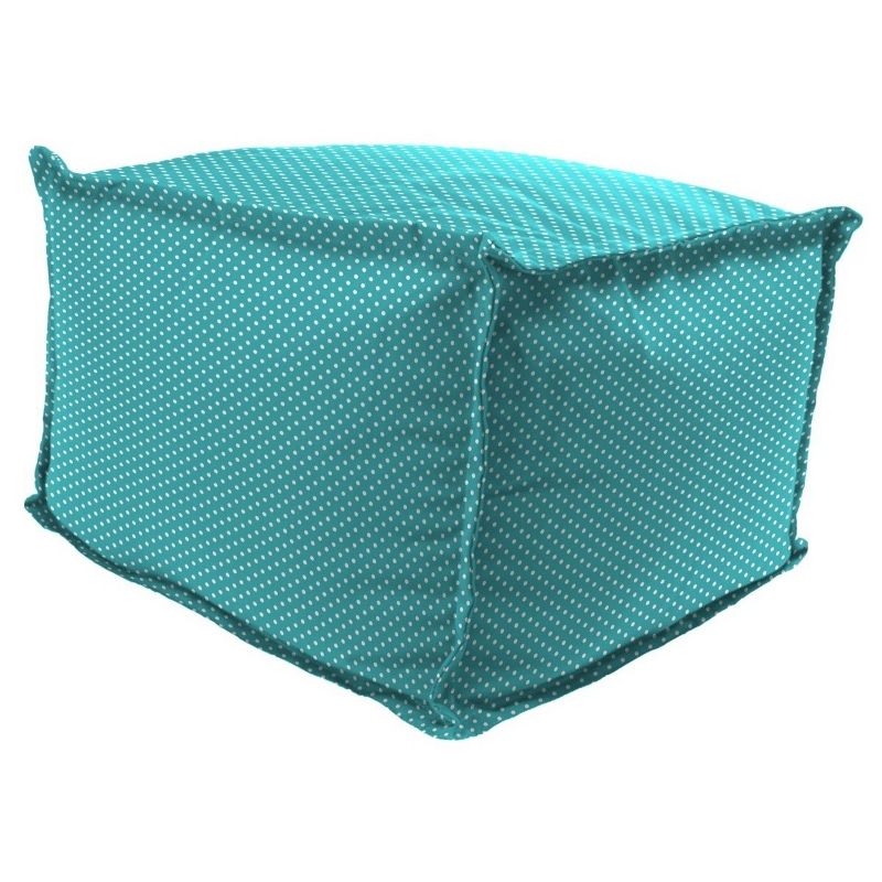 Outdoor Bean Filled Pouf/Ottoman In Mini Dots Ocean - Jordan Manufacturing