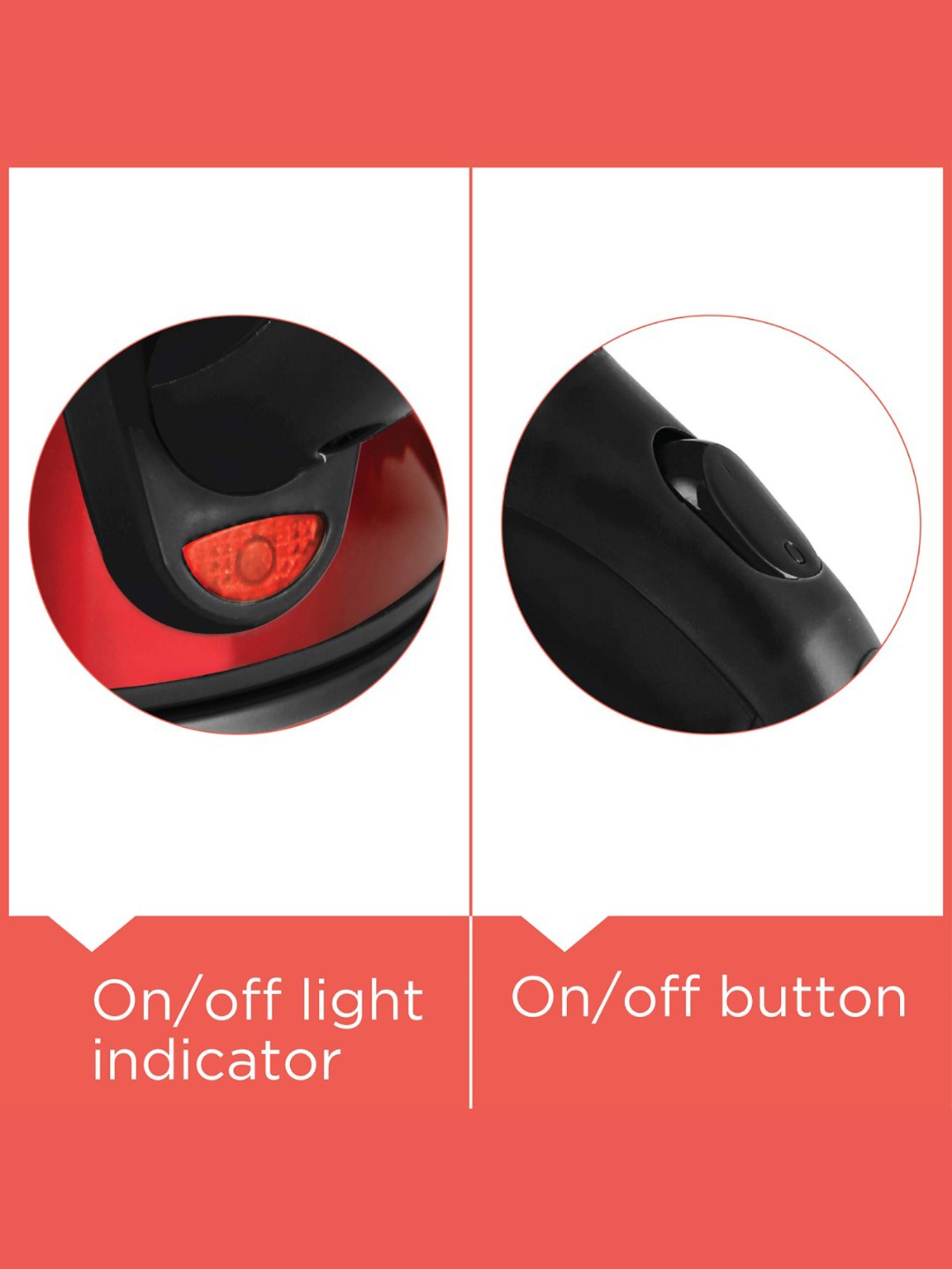 BLACK+DECKER BXKE1801IN Electric Kettle 2200W, 1.8L (Red)