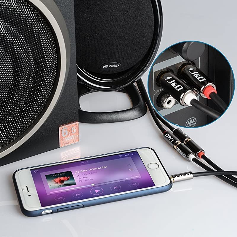 RCA Cable 2 Pack GoldPlated 2RCA Male to 2RCA Male Copper Shell Stereo Audio Cable RCA Audio Cables 3 Feet