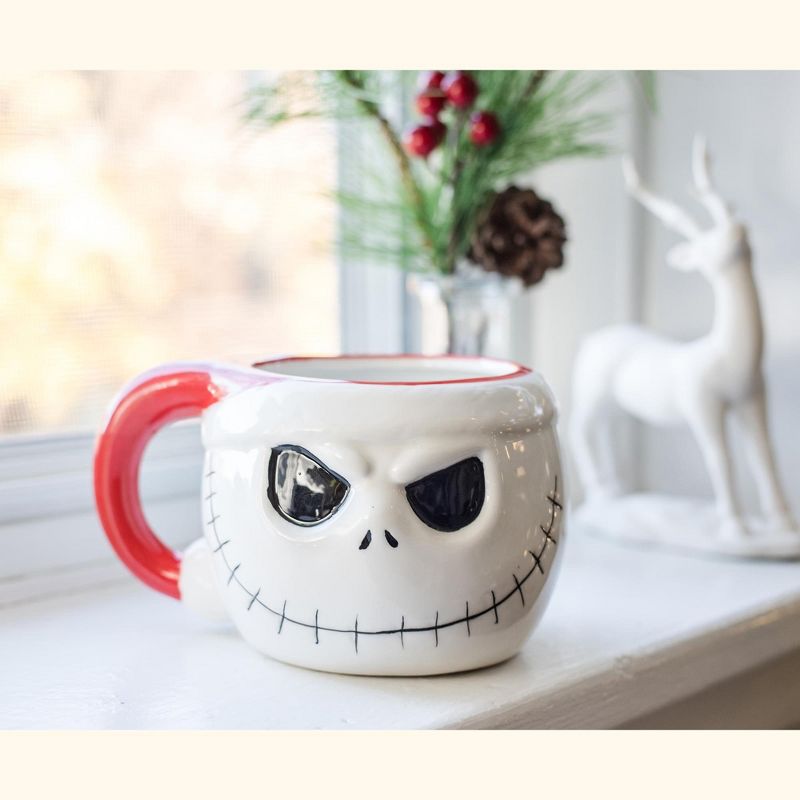 Silver Buffalo The Nightmare Before Christmas Santa Jack Skellington 3D Coffee Mug | 20 Ounces