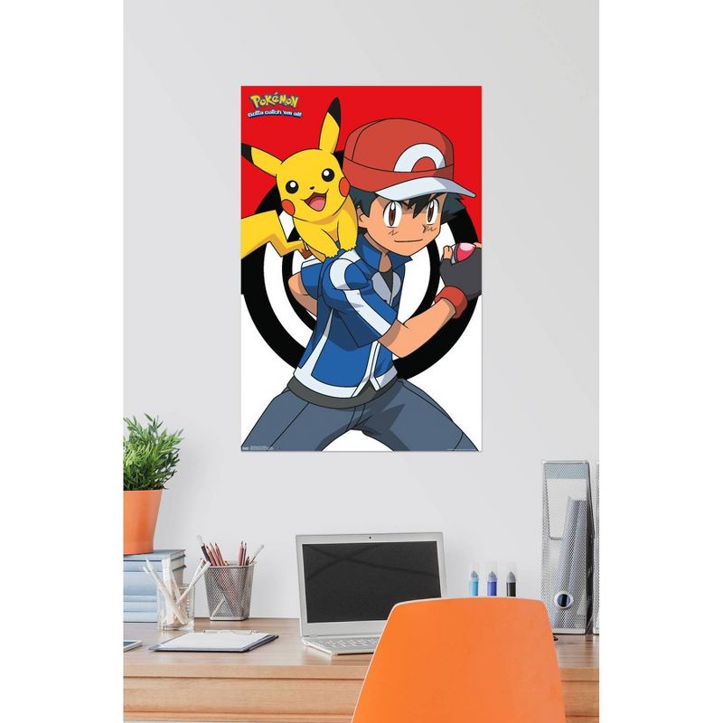 34" x 22" Pokemon: Ash And Pikachu Unframed Wall Poster - Trends International