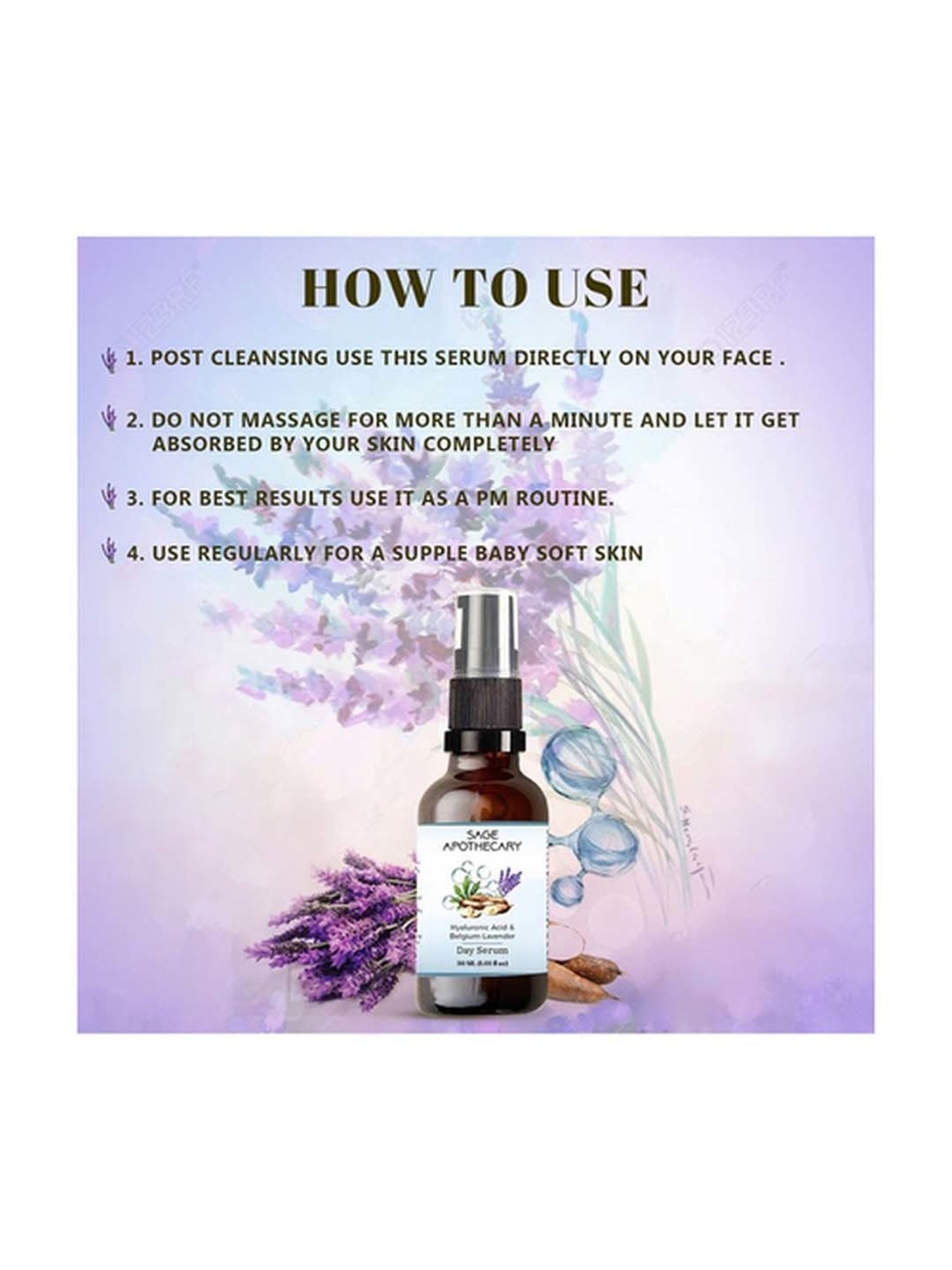 Sage Apothecary Hyaluronic Acid & Belgium Lavender Day Serum - 30 ml