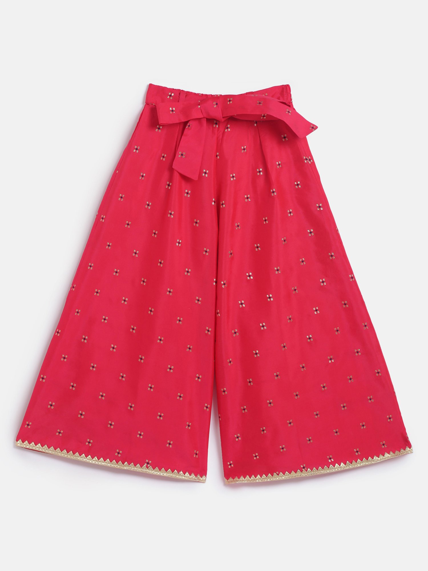 TWISHA Kids Royal Blue & Pink Self Design Top with Plazzos