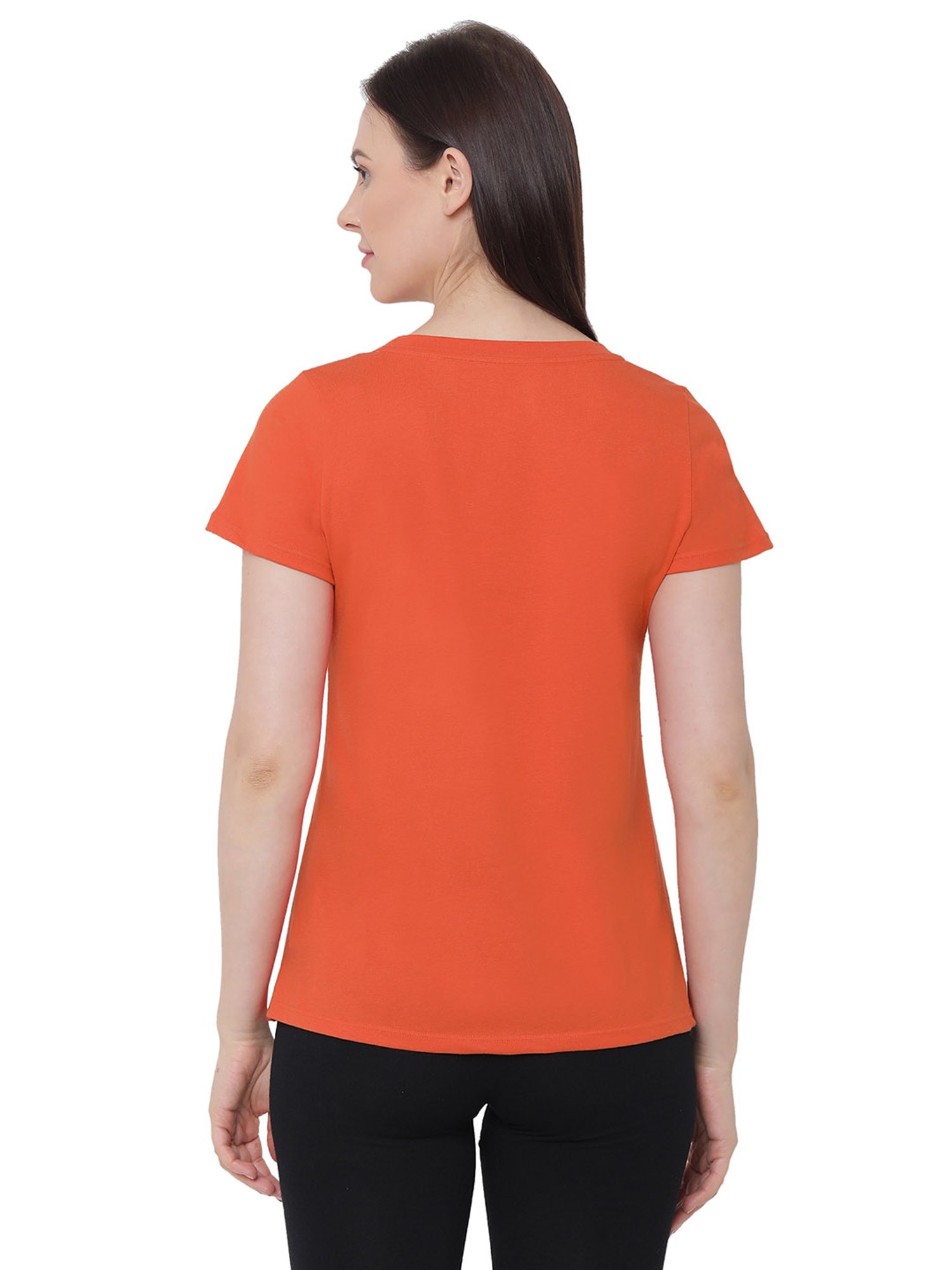 Soie  Orange Printed T-Shirt