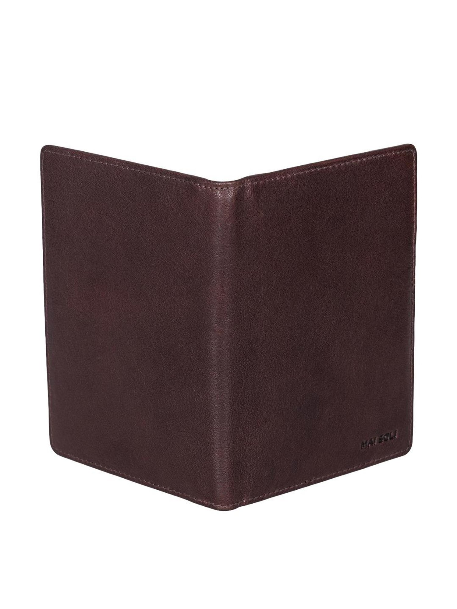 Mai Soli Explorer Chestnut Brown Formal Leather Passport Wallet for Unisex