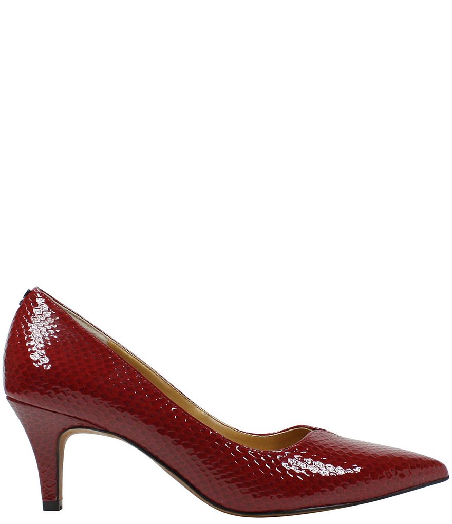 J. Renee Abigaile Patent Embossed Snake Print Pumps