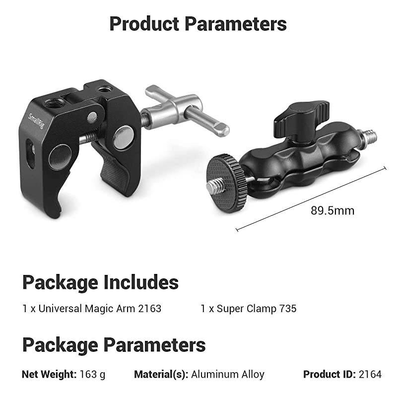MultiFunctional Ballhead Clamp Double Ball Adapter with Bottom Clamp 2164