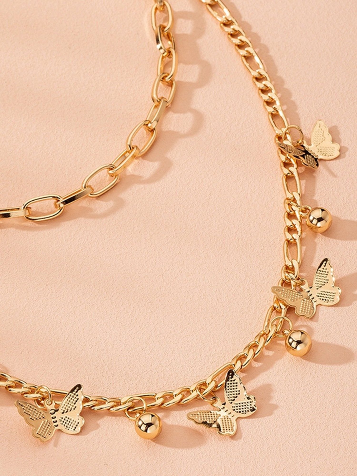 YouBella Jewellery Butterfly Style Layered Necklace