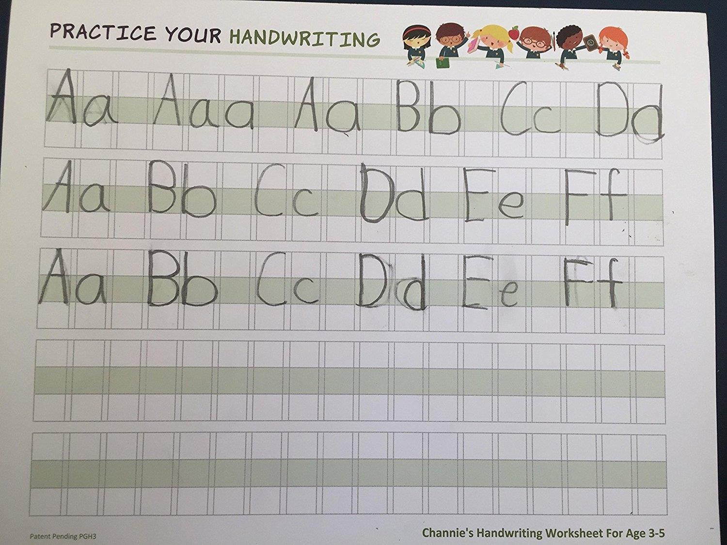 Channie&rsquo;s Practice Handwriting & Printing Paper Workbook One Page A Day, 250 Pages Front & Back, 125 Sheets, Grades PreK &ndash; 1st, Size 8.5  x 11