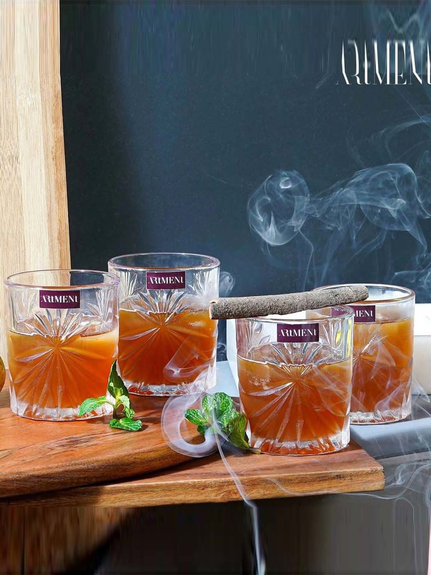 The Artment Impressionist Scotch Savvy Transparent Crystal Whiskey Glass (0.21 L) - Set of 8