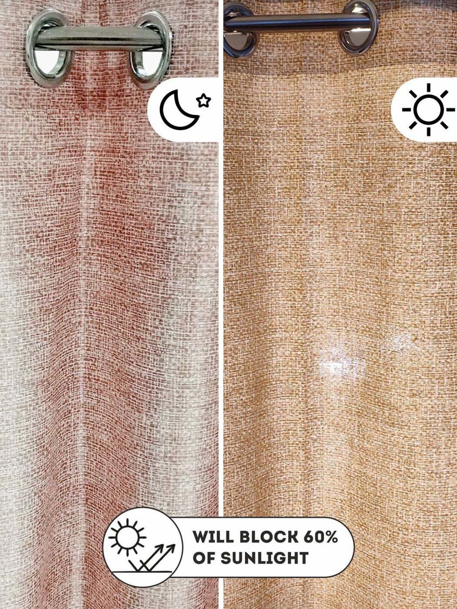 Bianca VILLA C`ESTA Beige Faux Silk 7 Ft. Door Curtain