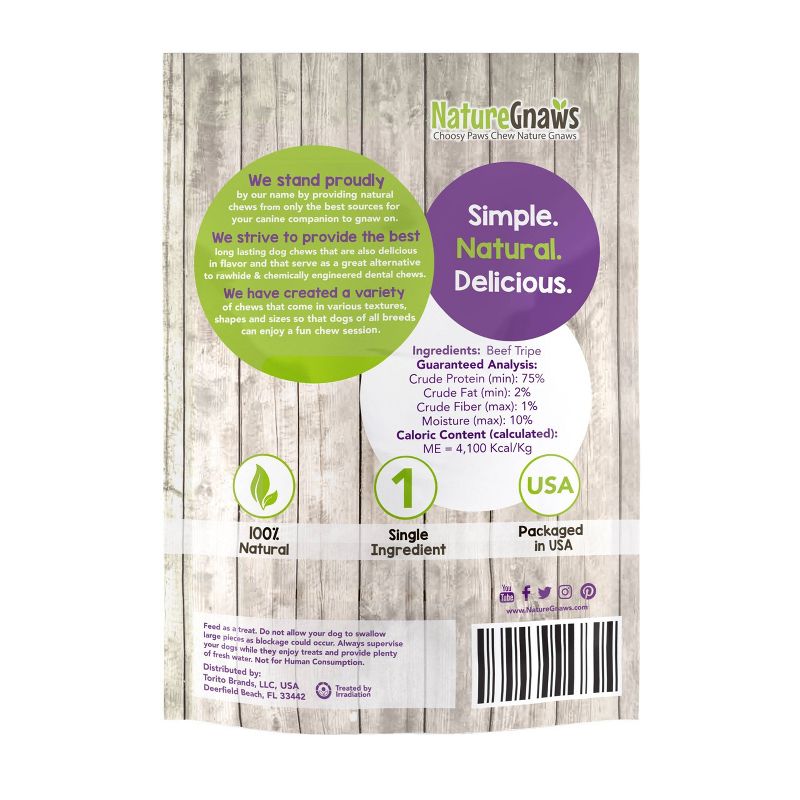 Nature Gnaws Tripe Twists Beef Dog Treats- 10ct