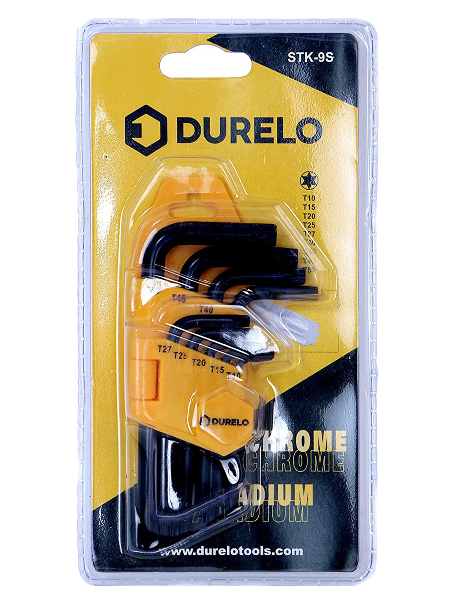 DURELO STK9S Torx Key Set (T10, T15, T20, T25, T27, T30, T40, T45, T50) (Yellow/Black)
