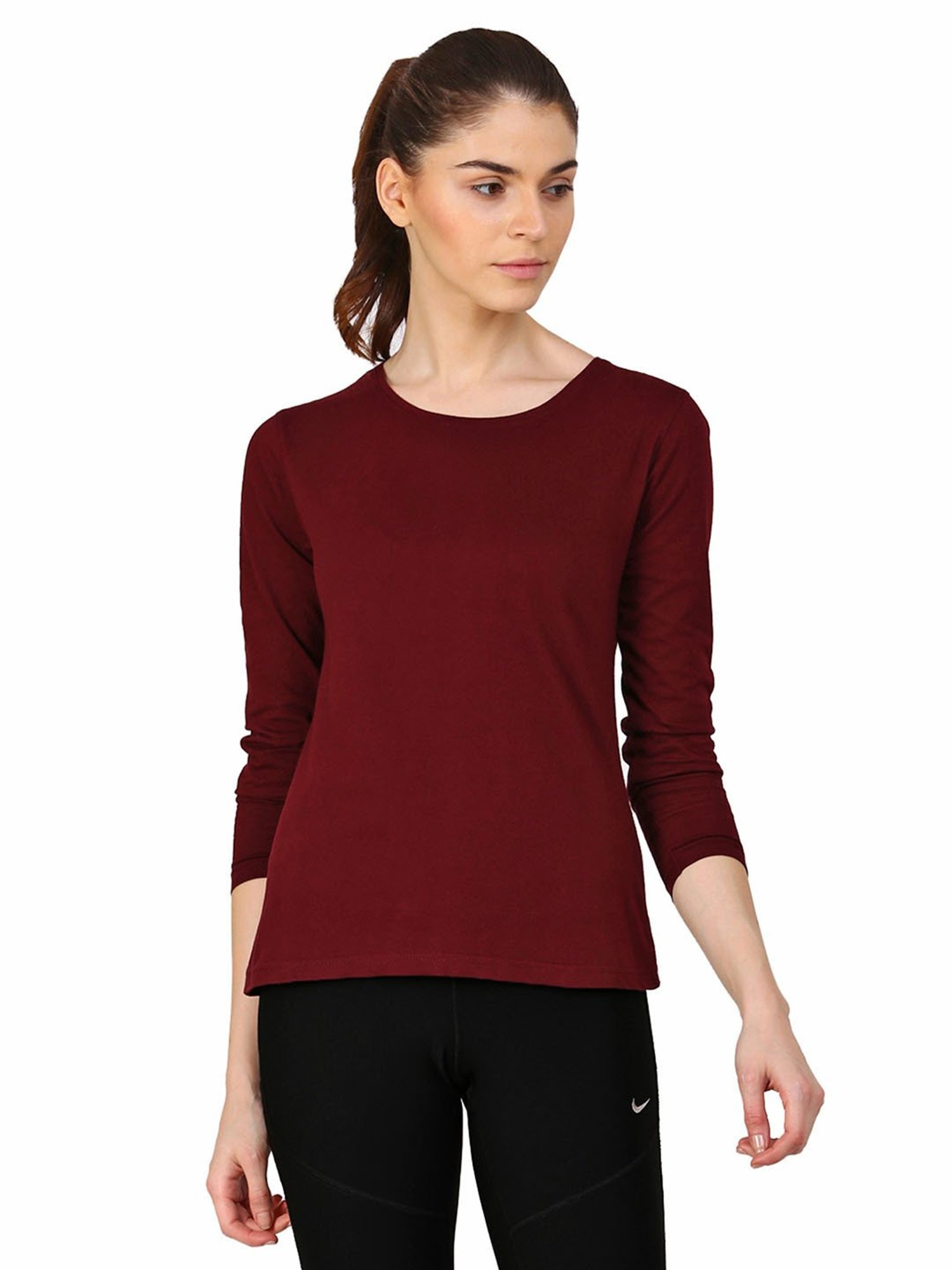 Appulse Maroon Cotton Slim Fit T-Shirt