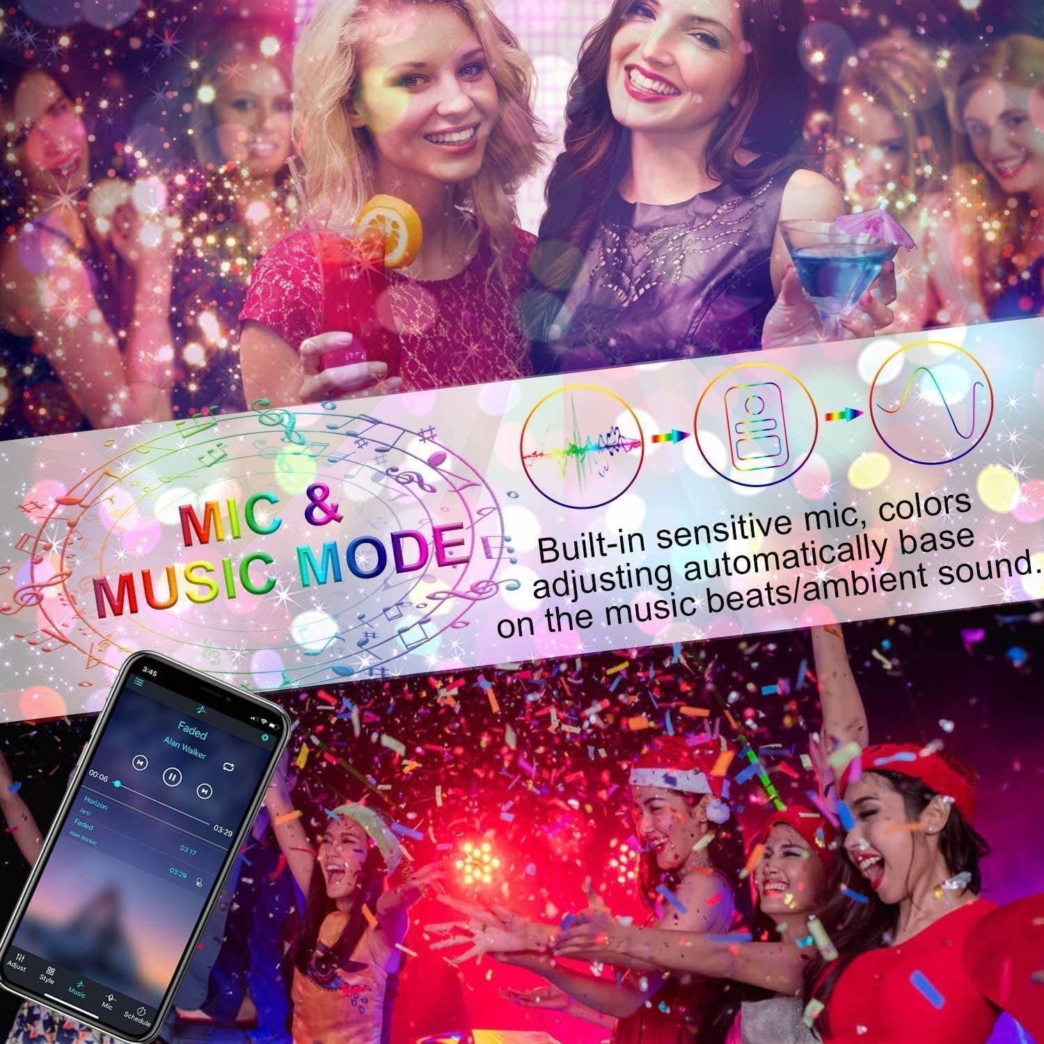 LuxLumin LED Strip Lights65.6ft LED Light Strip with Remote Music Sync WiFi APP Control Color Changing Light Strip RGB LED Strip Lights for BedroomWork with Amazon Alexa Google Assistant