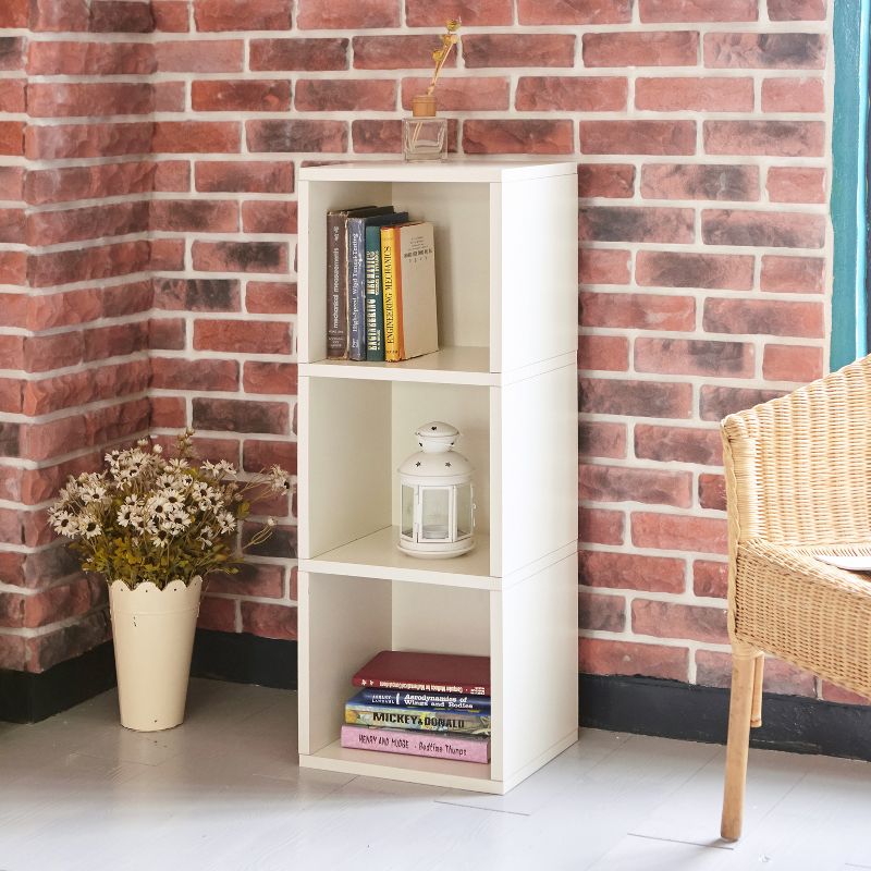 Way Basics Wynwood Eco 3-Cube Bookcase Organizer and Storage Unit White