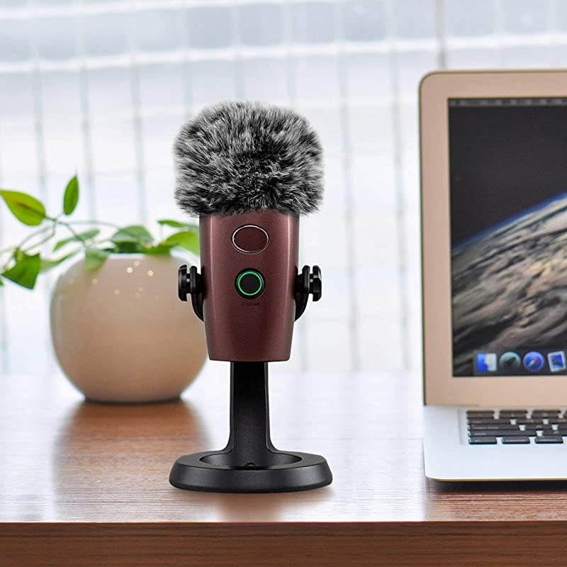 Windscreen for Blue Yeti Nano Foam Cover Furry Windscreen for Yeti Nano  Mic Wind Muff Cover Foam Compatible with Blue Yeti nano Microphone Furry amp Foam Combo 2Pack