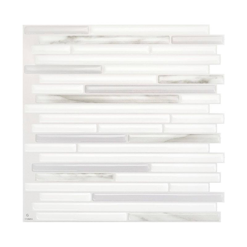 Smart Tiles 3D Peel and Stick Backsplash 4 Sheets of 9.88" x 9.70" Kitchen and Bathroom Wallpaper Capri Addario
